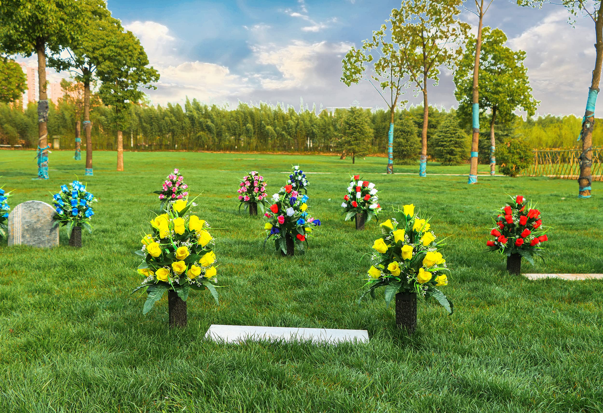 LVXINLI yellow artificial roses for outdoor memorials