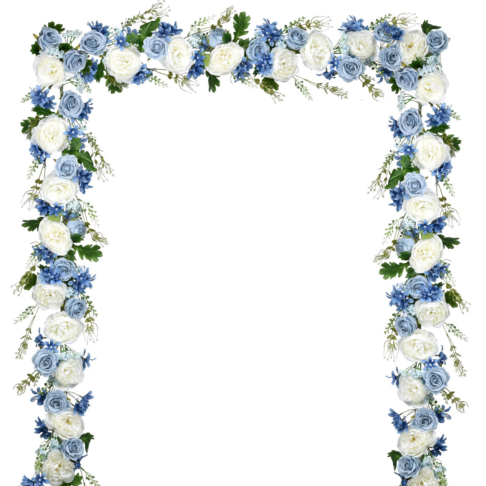 Lvydec blue silk peony garland 6ft for elegant wedding decor.