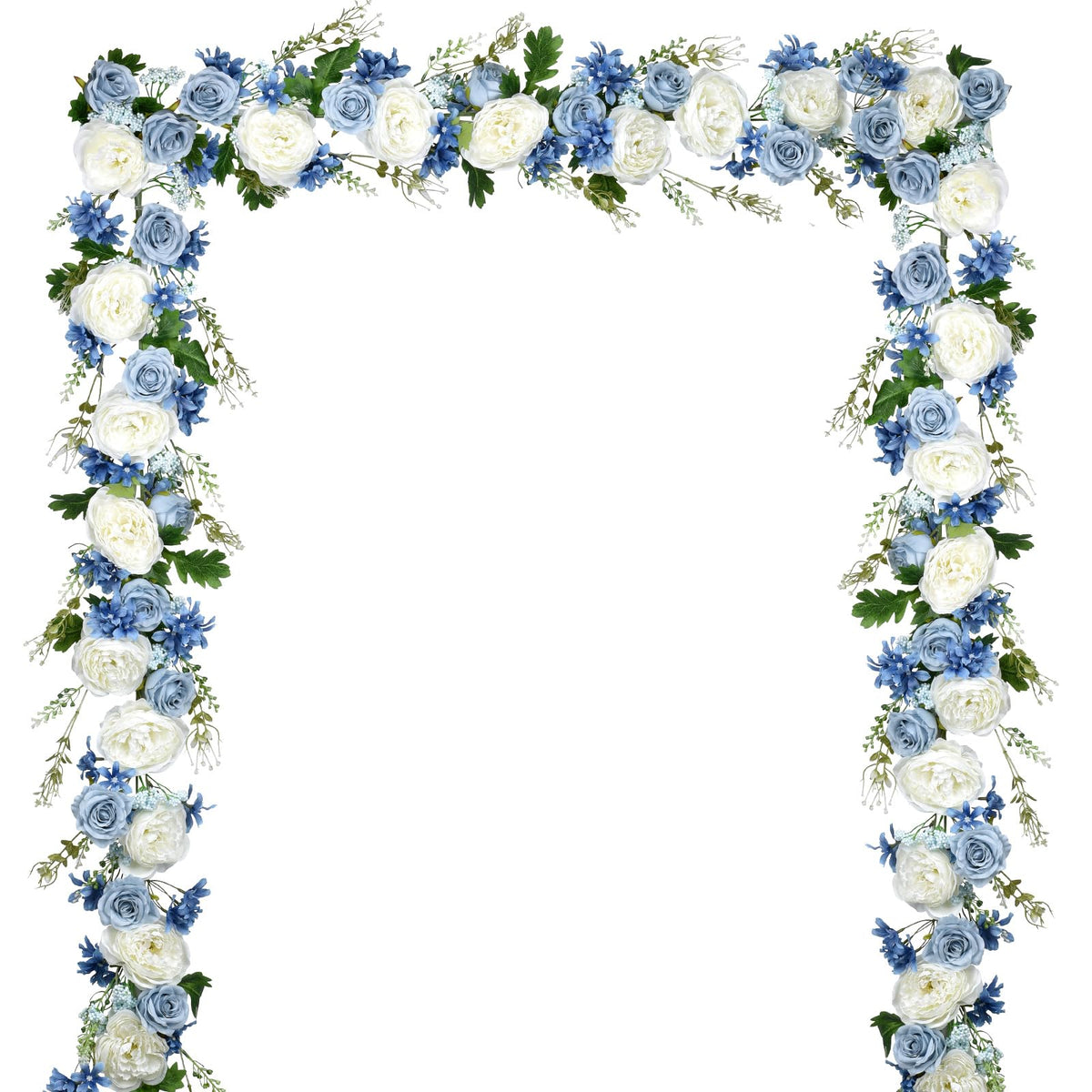 Lvydec blue silk peony garland 6ft for elegant wedding decor.
