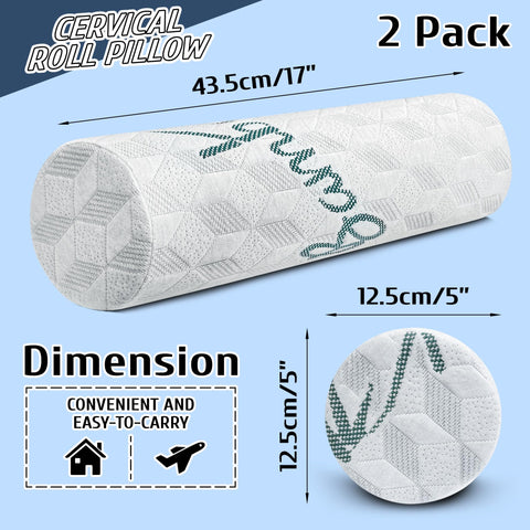 LVYSHOW cervical roll pillow hidden-zipper prevents snags for smooth use.