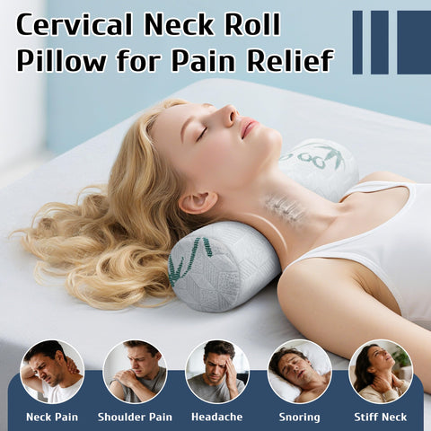 LVYSHOW cervical roll pillow removable cover enables easy cleaning.