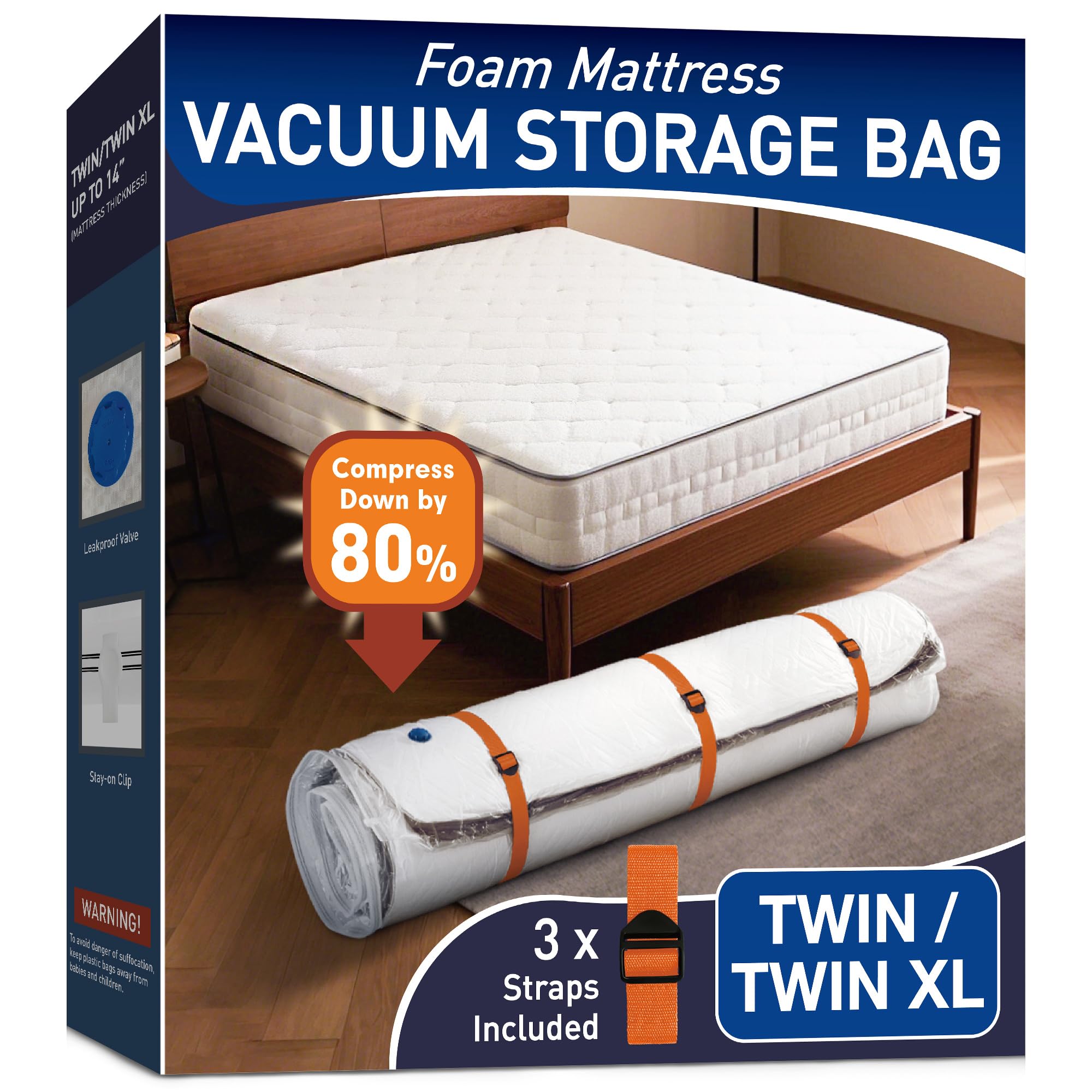 LVYSHOW mattress vacuum bag shows compact storage for memory foam and latex mattresses