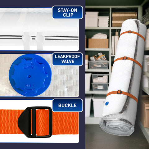 LVYSHOW mattress vacuum bag is reusable for bedding or seasonal storage