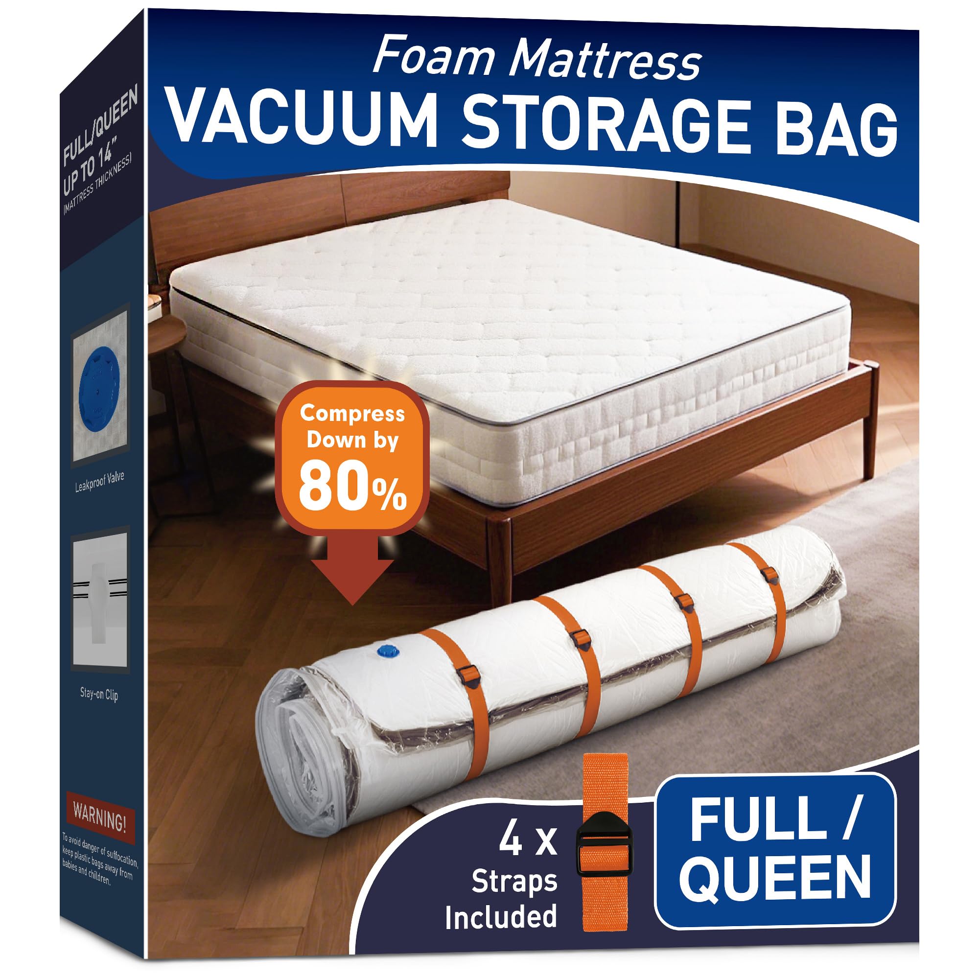 LVYSHOW mattress vacuum storage bag full-size reduces bulk for easy transport.