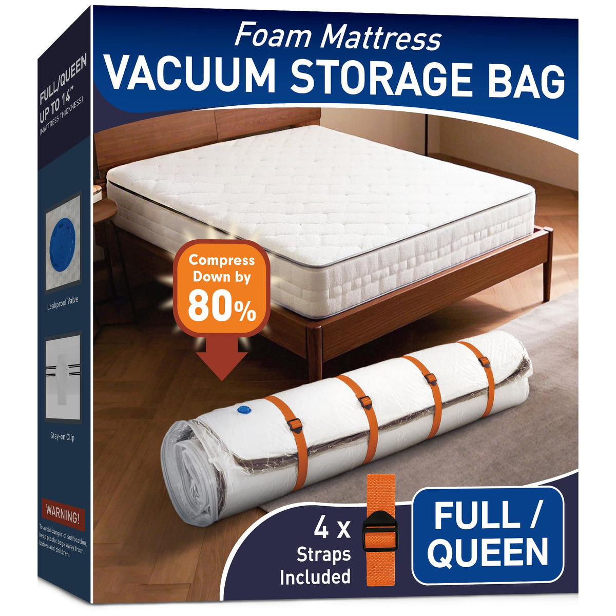 LVYSHOW mattress vacuum storage bag full-size reduces bulk for easy transport.
