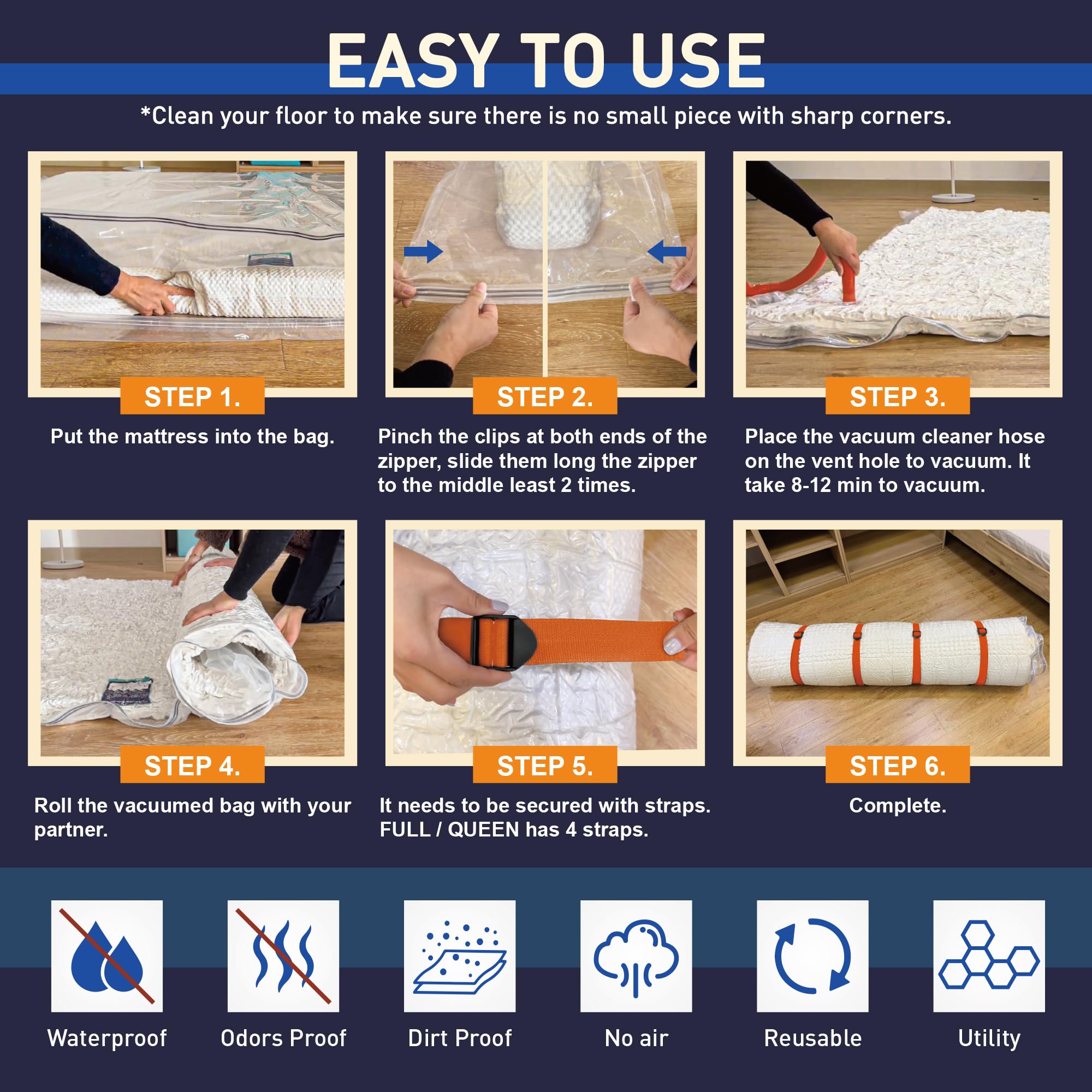 LVYSHOW vacuum-seal bag zip-seal helps secure compression during moves.