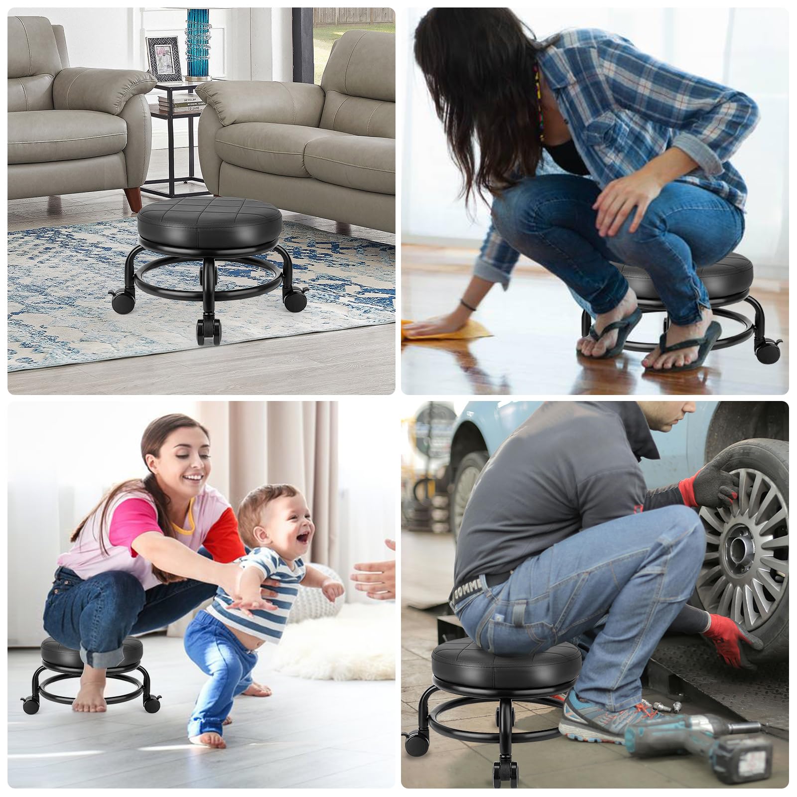 LWADALN four-caster design provides stable support on various floors.