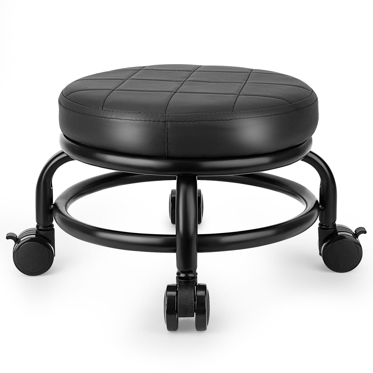 LWADALN low roller stool with PU leather seat for comfortable kneeling tasks.