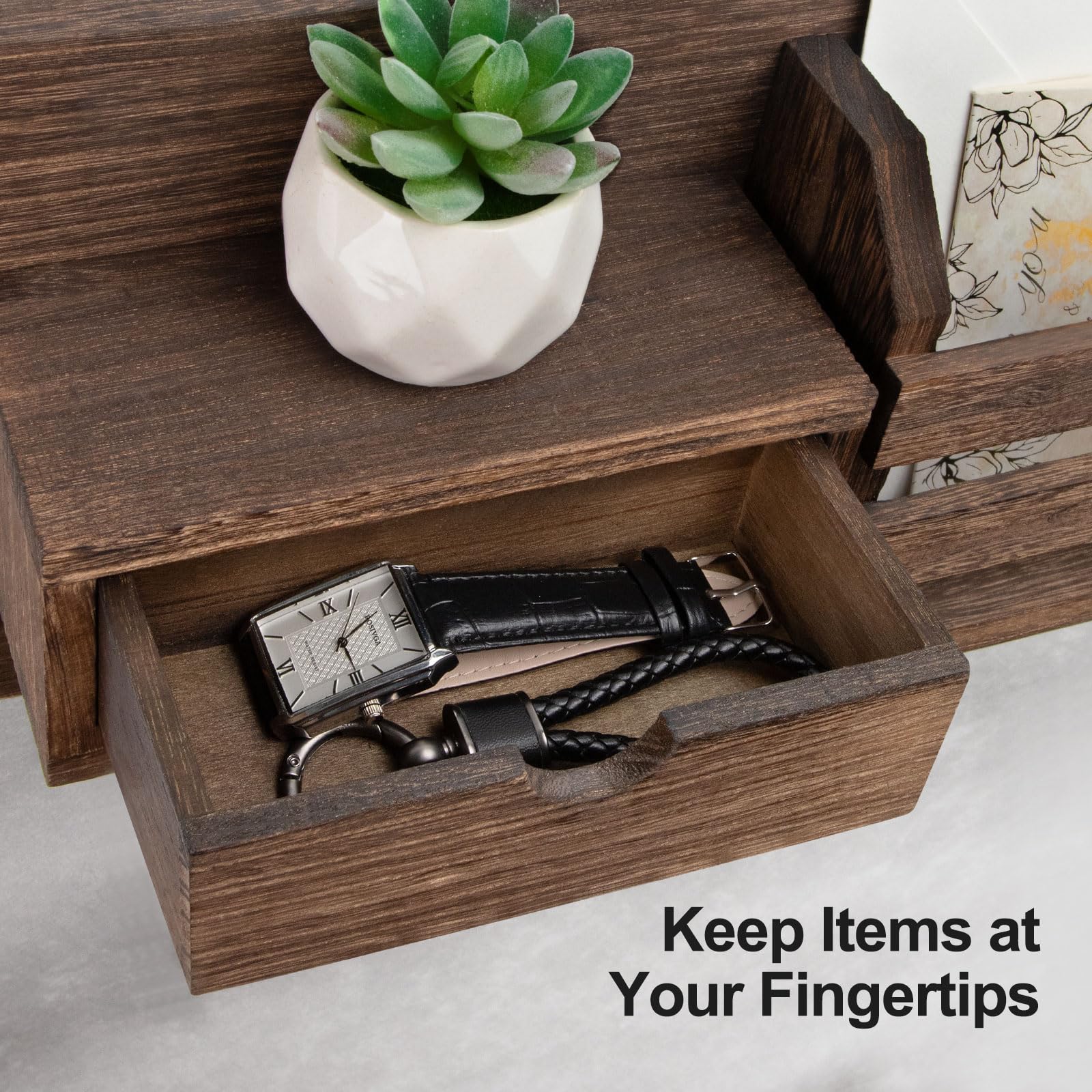 Lwenki brown wood finish complements interiors while withstanding daily use