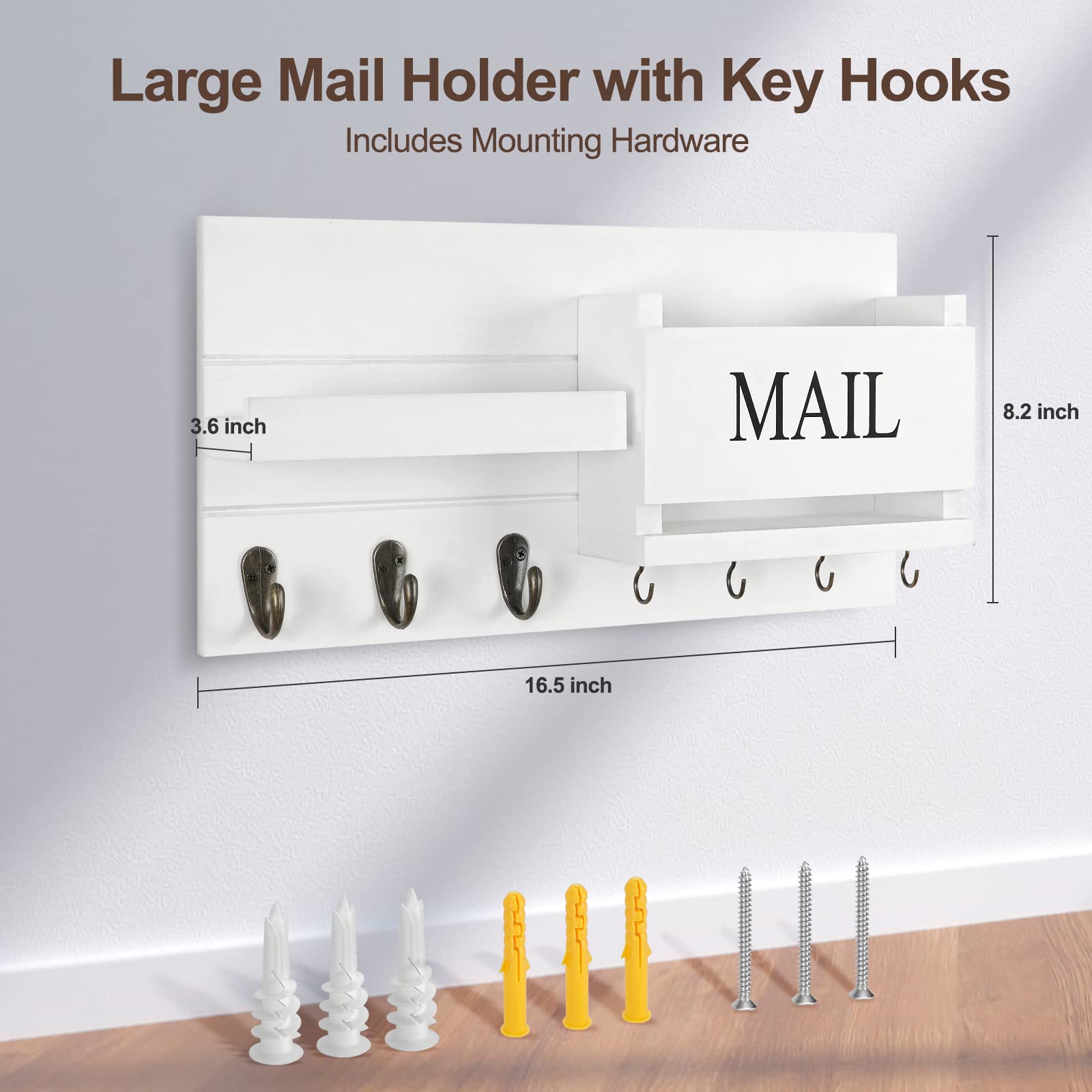 Lwenki durable mail organizer supports up to 20 lbs