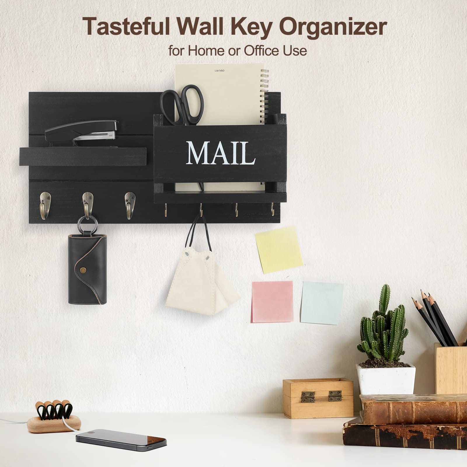 Lwenki flush-mount hardware enables clean, clutter-free wall mounting.