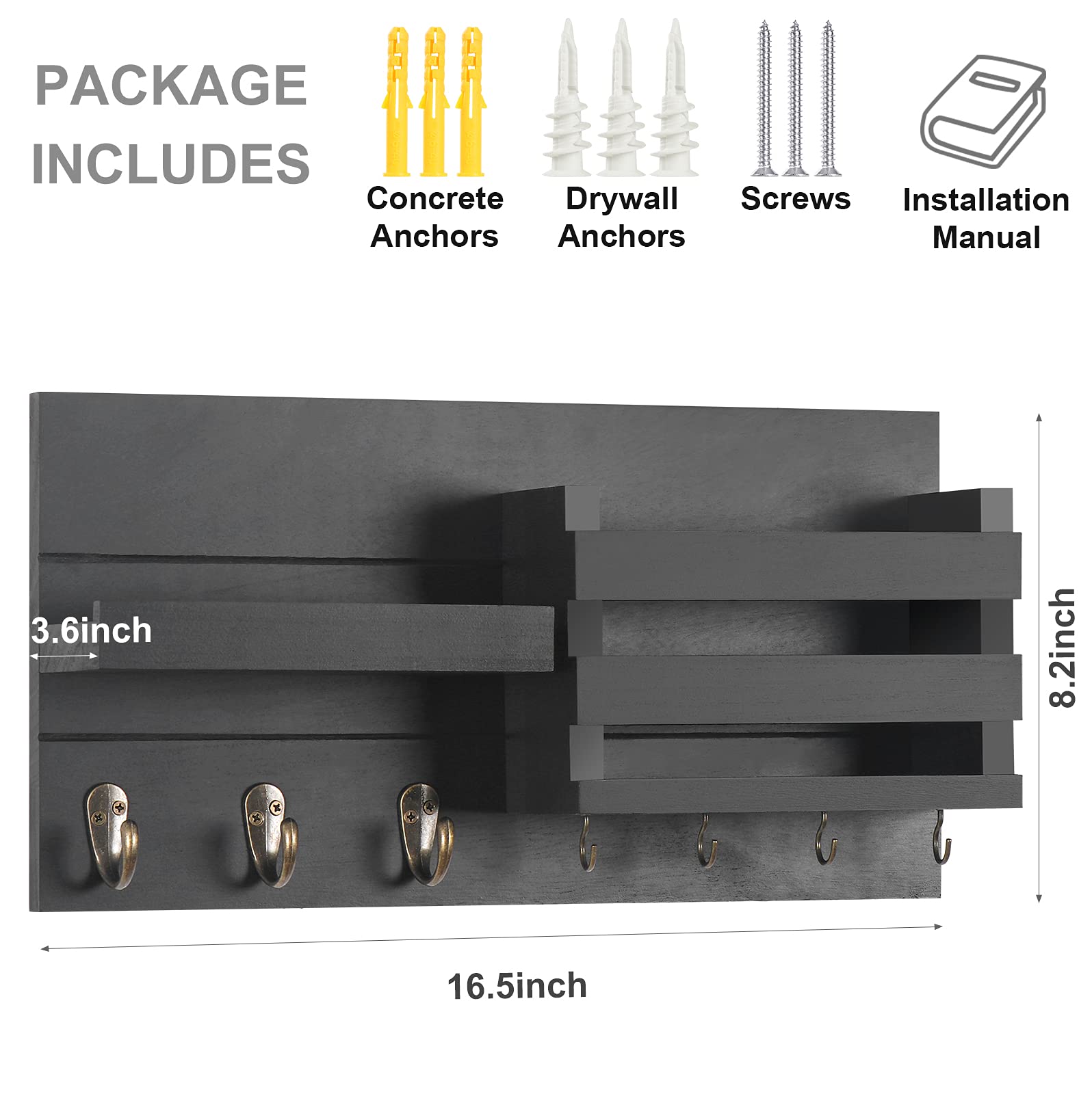 Lwenki flush mount hardware creates a clean, seamless entryway display.