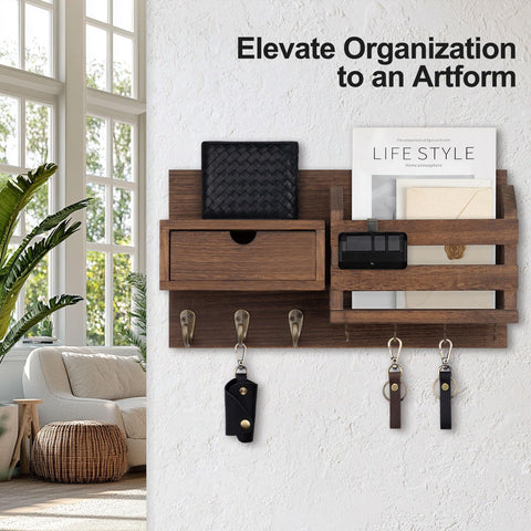 Lwenki paulownia wood key holder showcases natural grain and light, durable craftsmanship