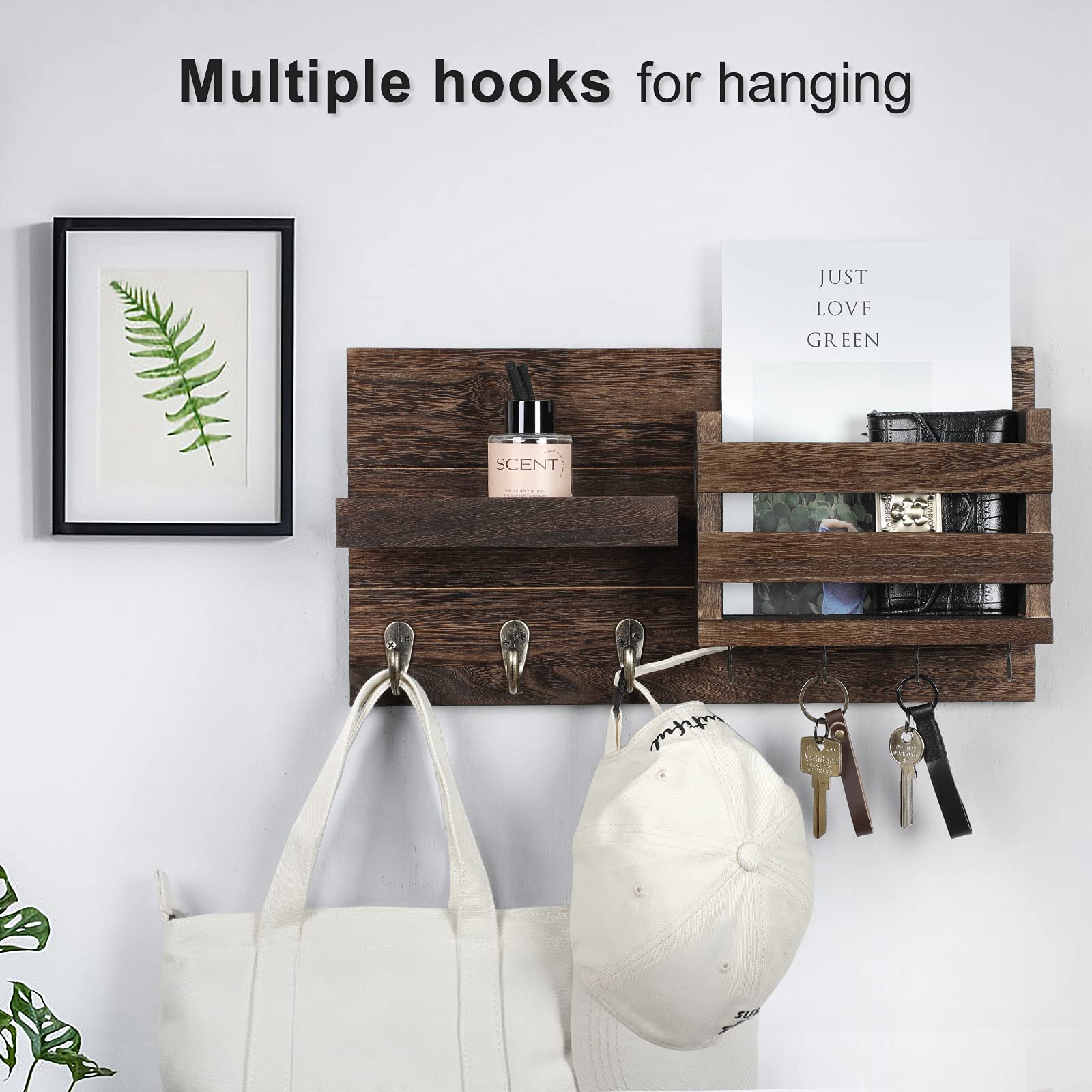 Lwenki paulownia wood mail holder adds sturdy, stylish storage.
