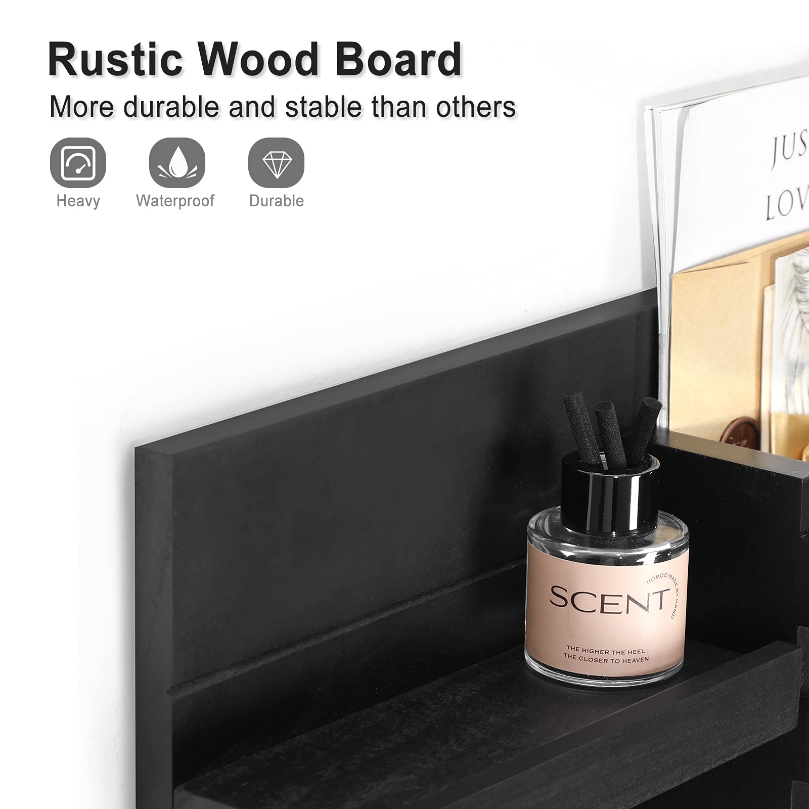 Lwenki wooden key holder with hooks keeps essentials near the door.