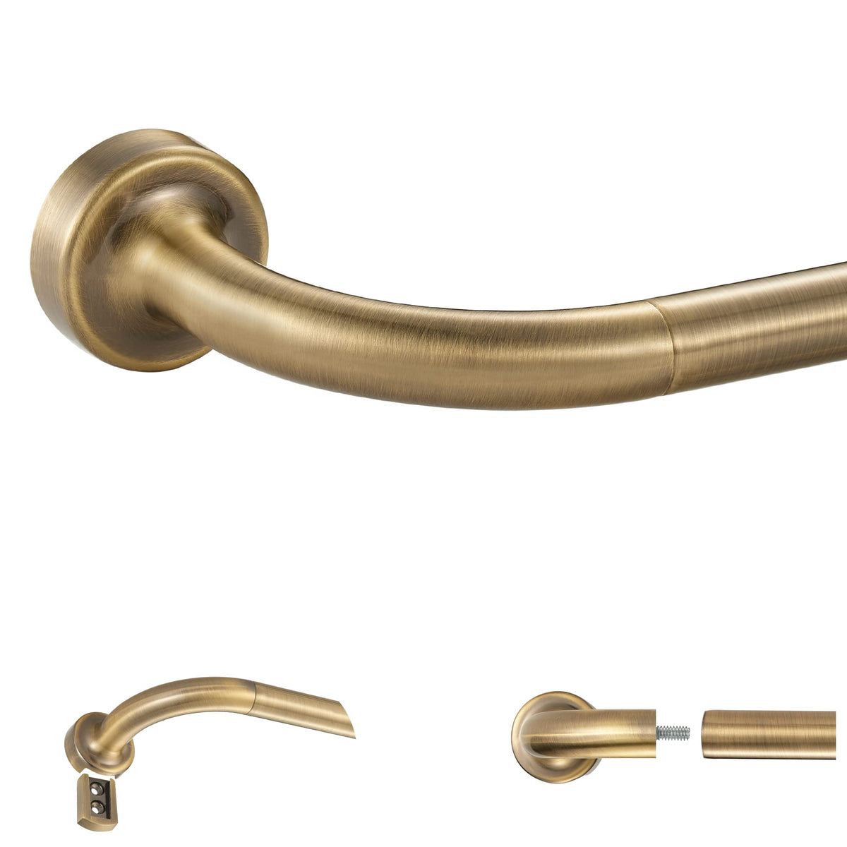 Lwiiom antique bronze disc rod base cover hides hardware for a clean look.