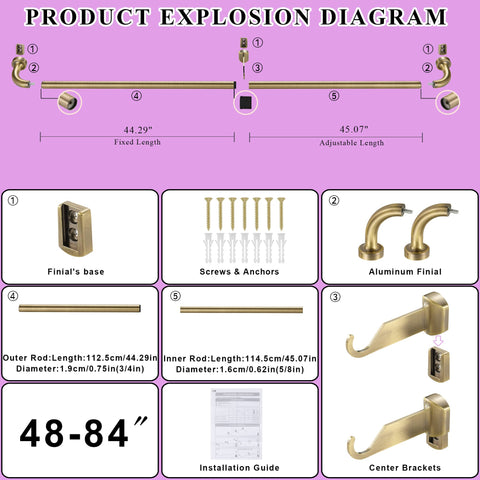 Lwiiom wrap-around design secures curtains with quick, tool-free operation.