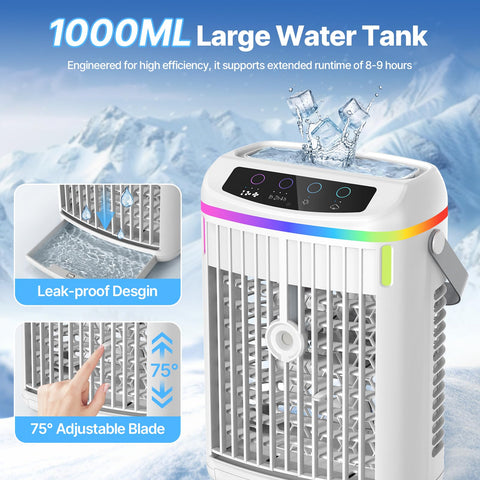 Lxbenpink 1000ml water tank supports long, uninterrupted cooling sessions.