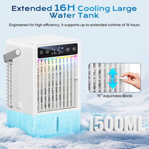Lxbenpink portable AC dual mist modes add adaptable humidity and cooling.