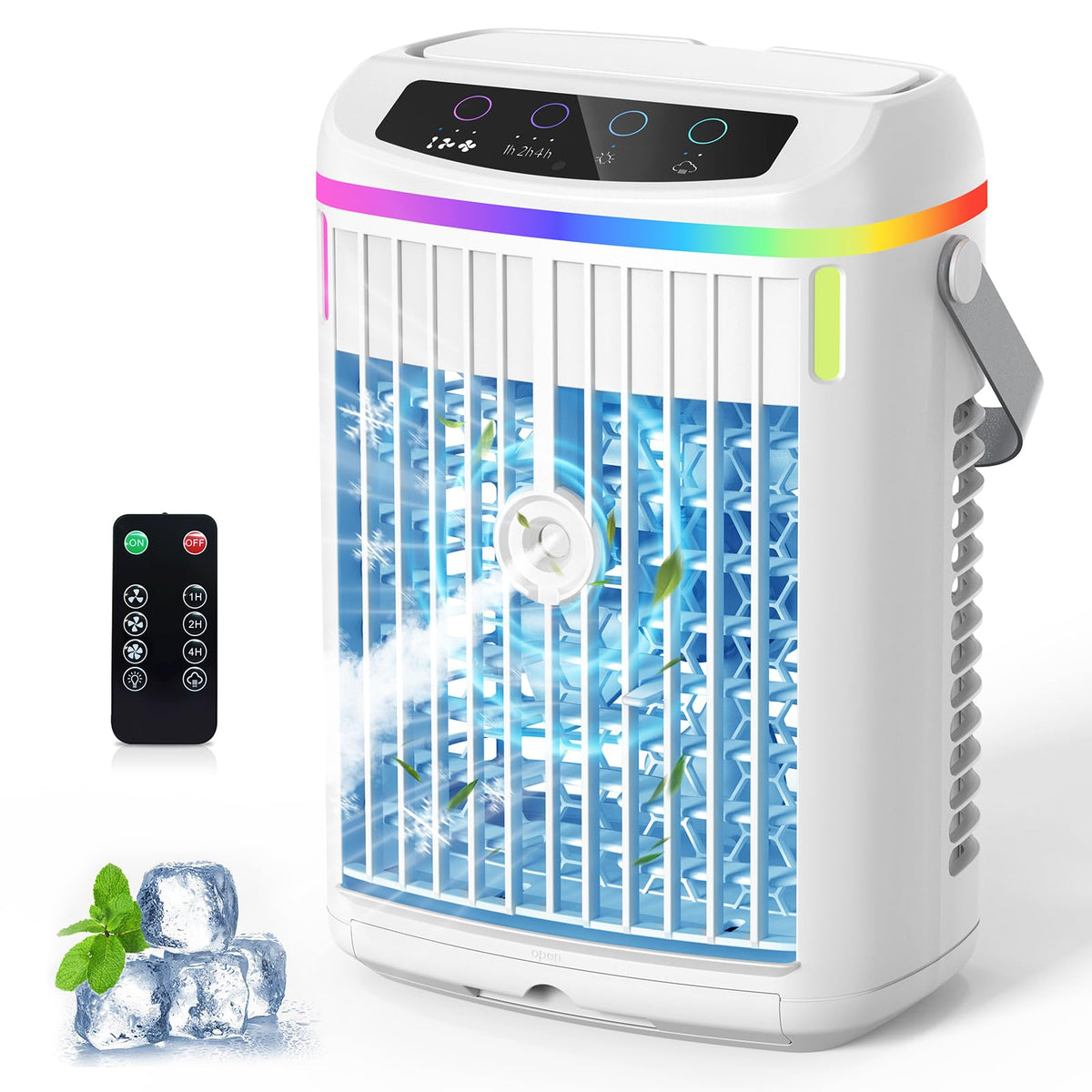 Lxbenpink portable AC unit with remote control for easy climate management.