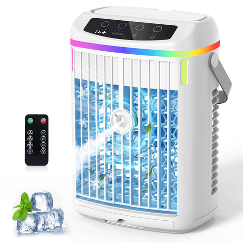 Lxbenpink portable AC unit with remote control for easy climate management.