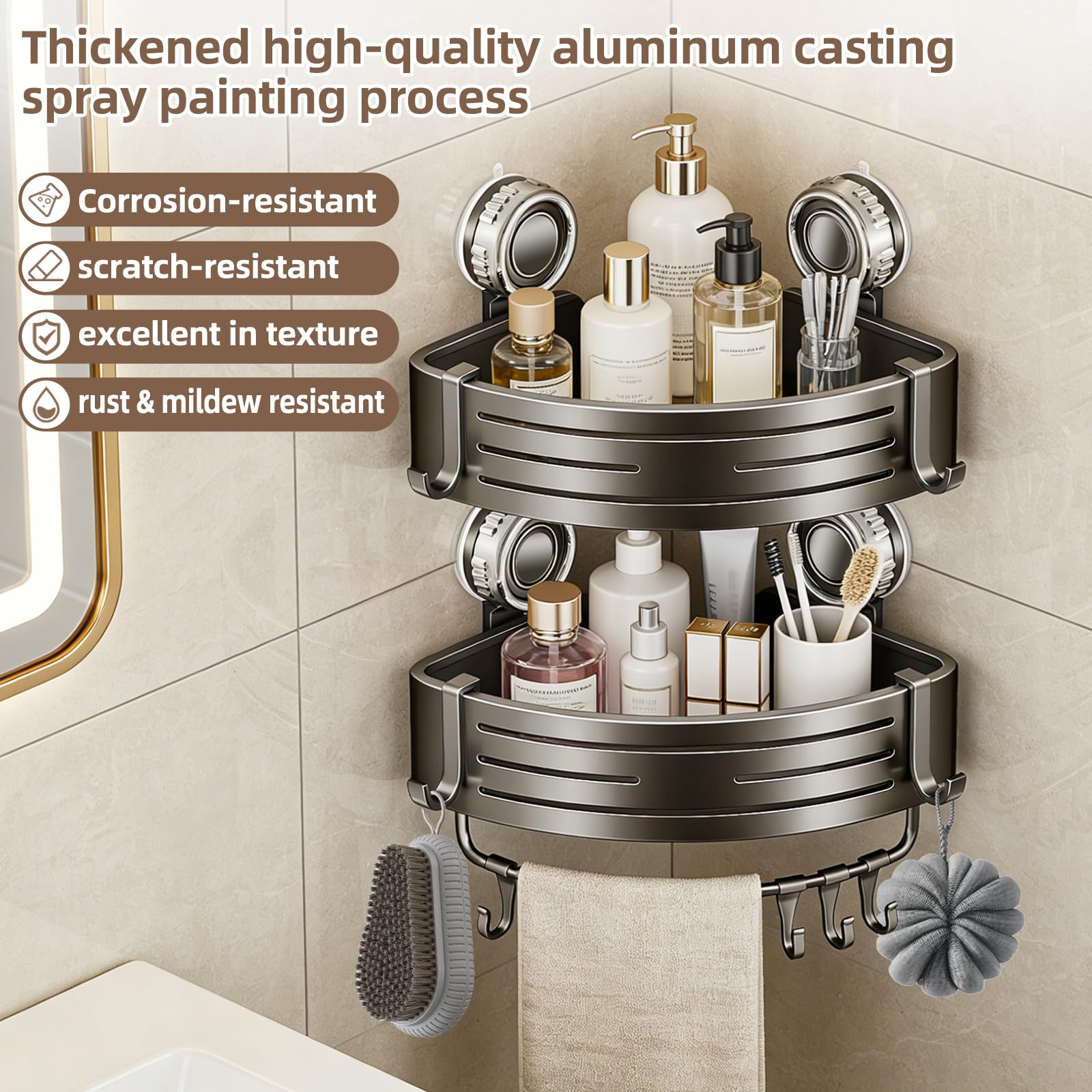 LxBrillxiant 22-lb capacity supports full-size bottles.