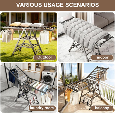 LxBrillxiant adjustable height up to 4.6 ft for versatile drying