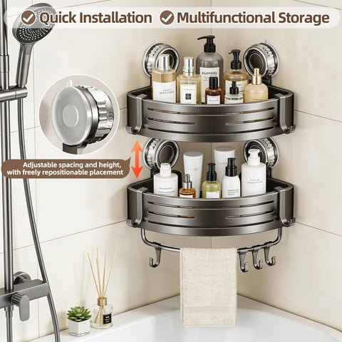 LxBrillxiant guardrail prevents tall bottles from tipping in showers.