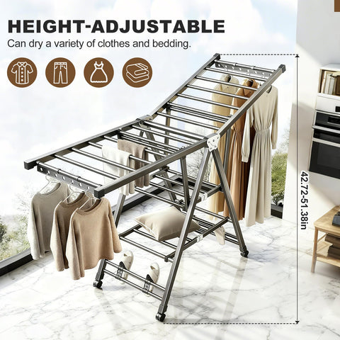 LxBrillxiant 5.9 ft length accommodates long garments and quilts