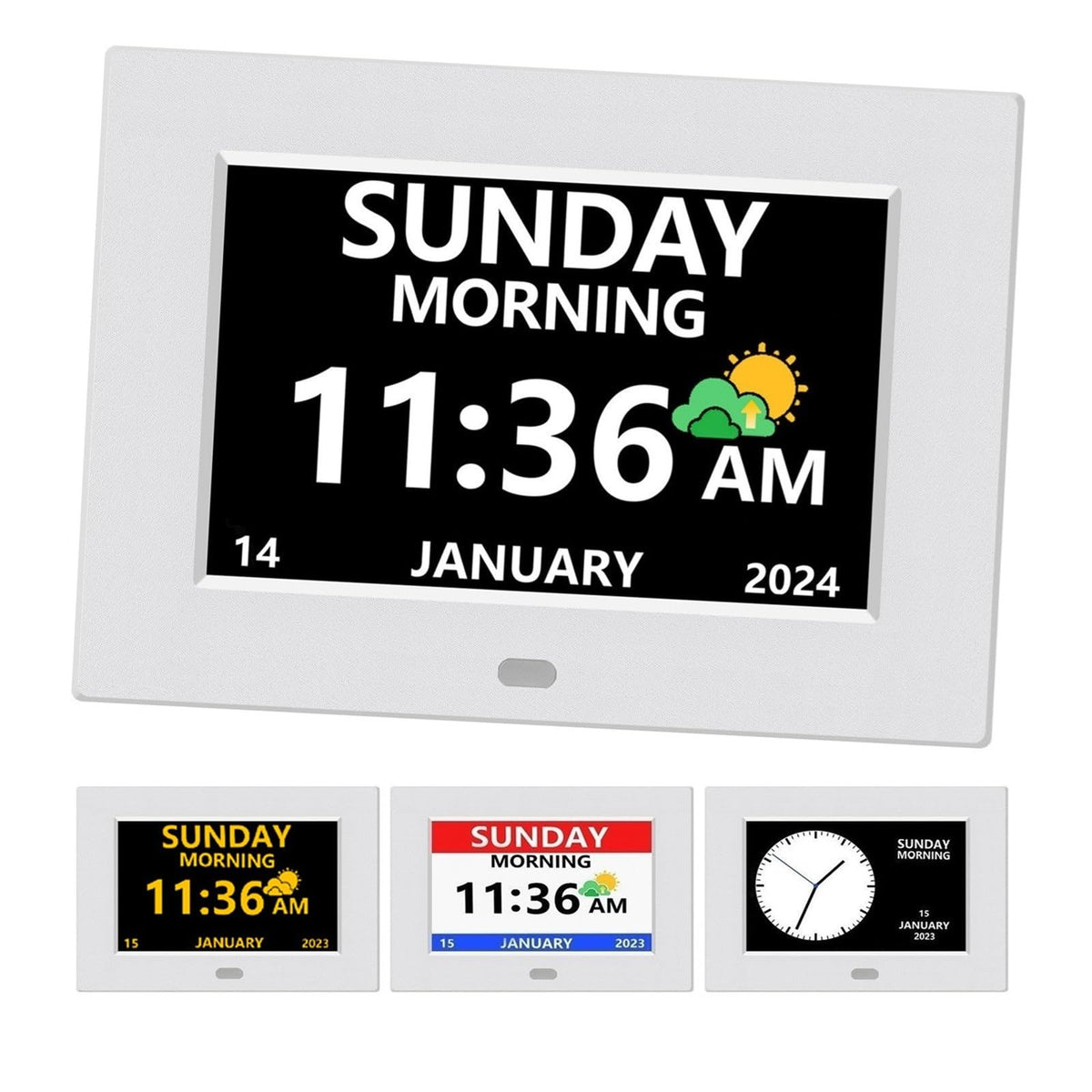 LXBYJKJ 7-inch clock front view offers clear readability in living spaces.