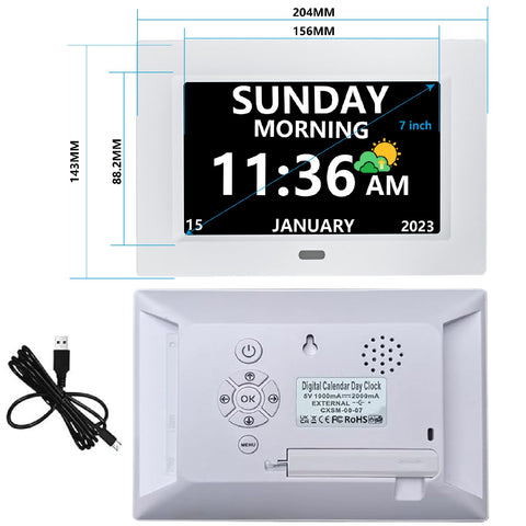 LXBYJKJ elderly clock time date display highlights today's date for seniors.