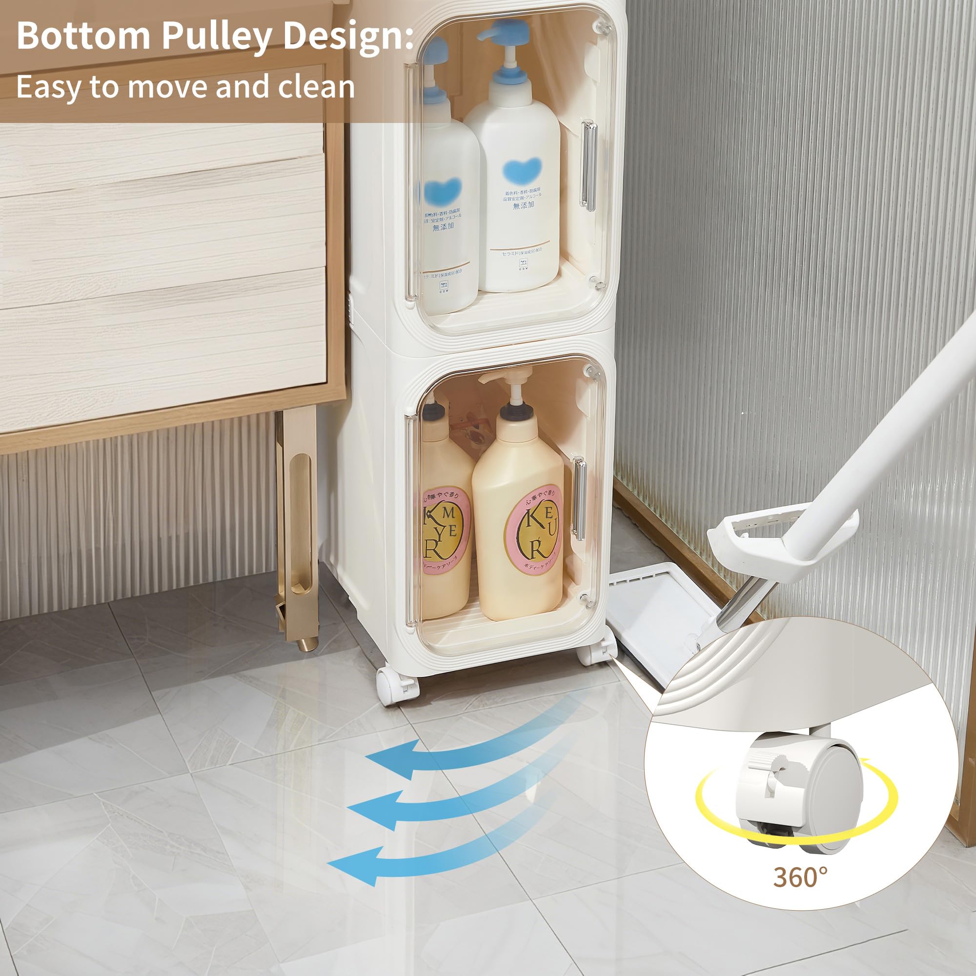 LXLXXL adjustable partitions on each shelf for flexible storage.