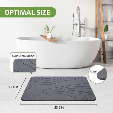 Lydia's Deal fast-drying mat reduces soggy towels after showers.