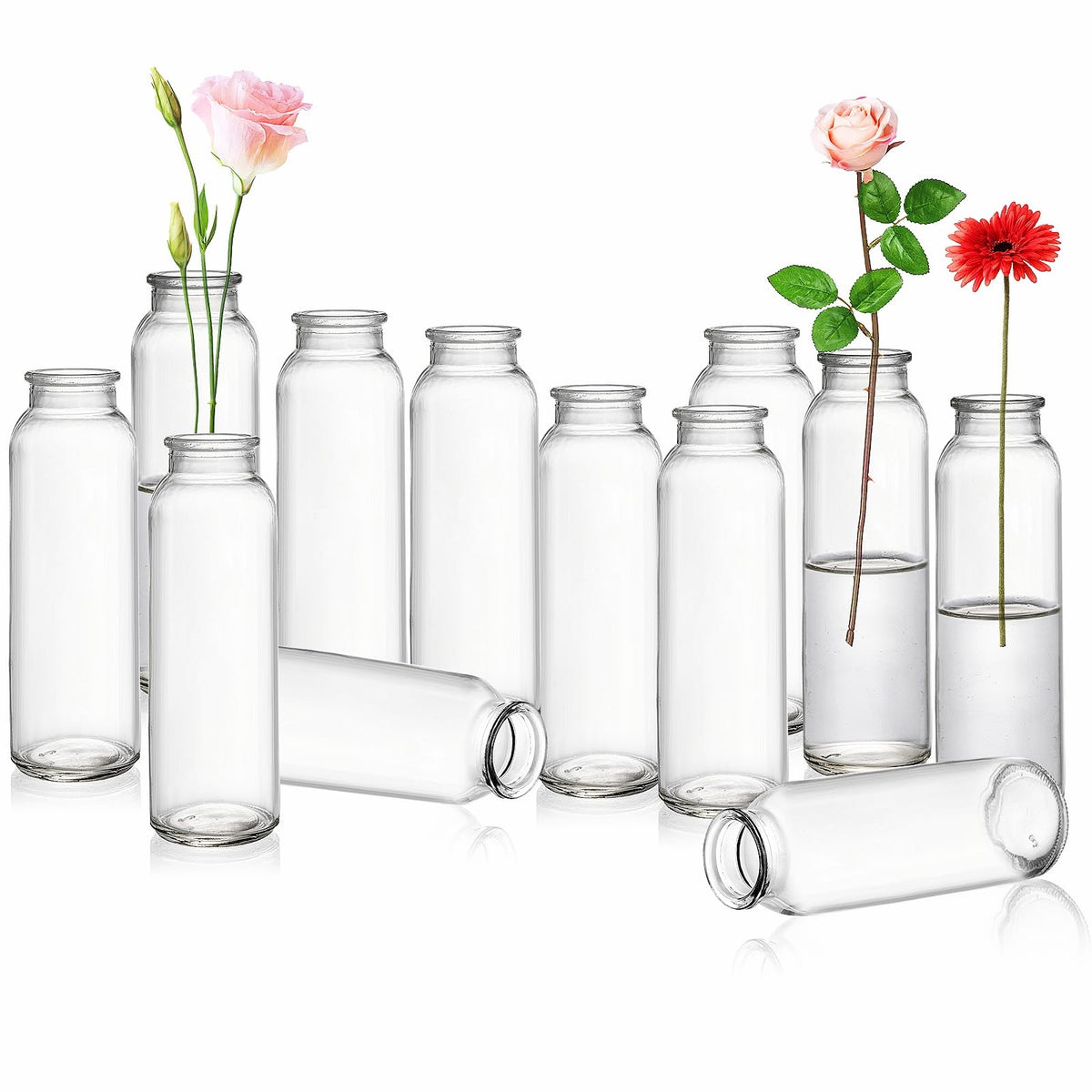 Lyellfe bud vase set in clear glass for elegant centerpieces.
