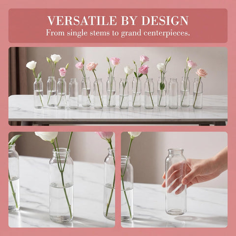 Lyellfe vintage bud vases showcase delicate blooms with modern shine.