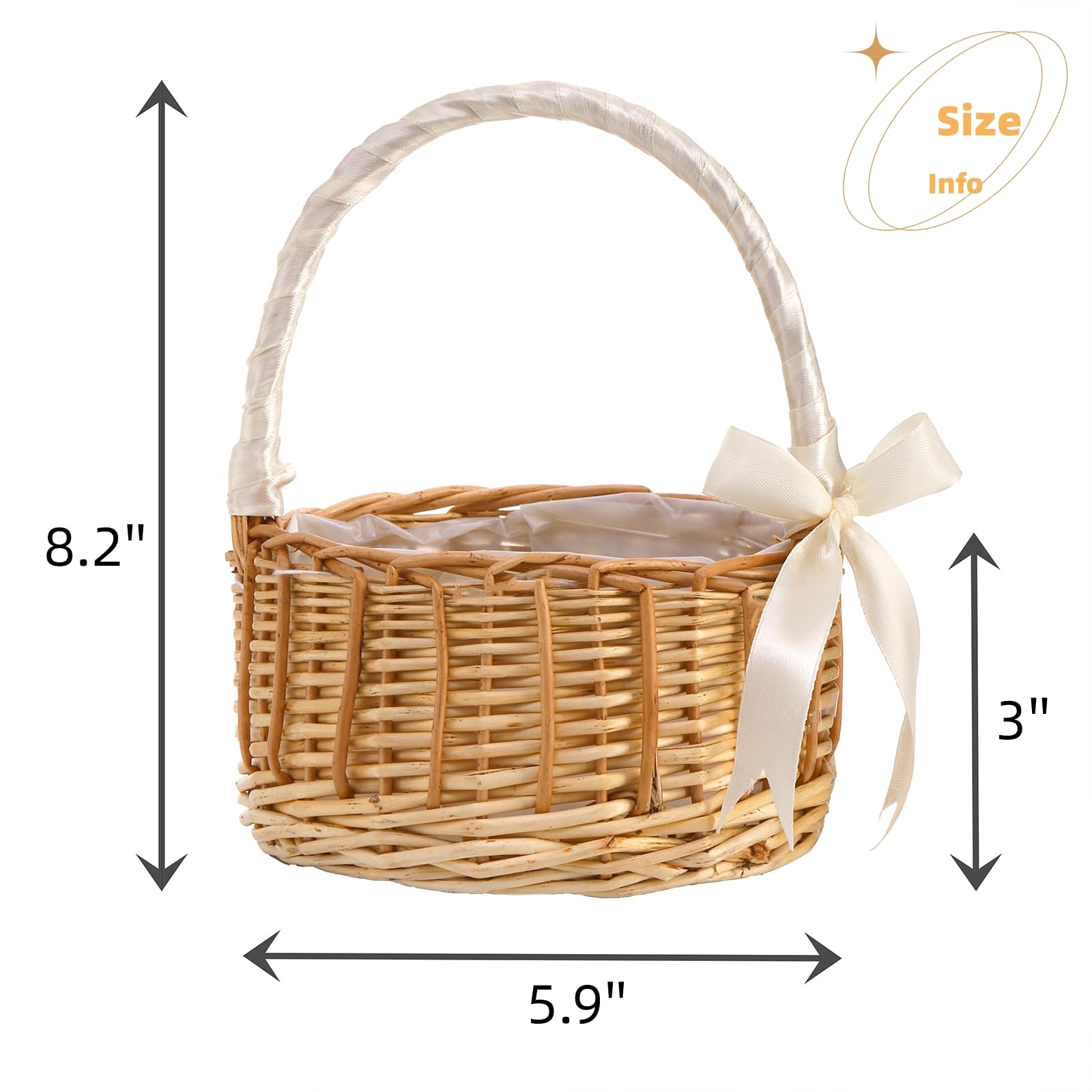 Lyellfe willow basket with silk ribbon adds delicate charm to weddings.