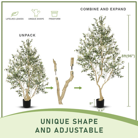 LYERSE artificial olive tree lifelike foliage adds natural vibes to rooms