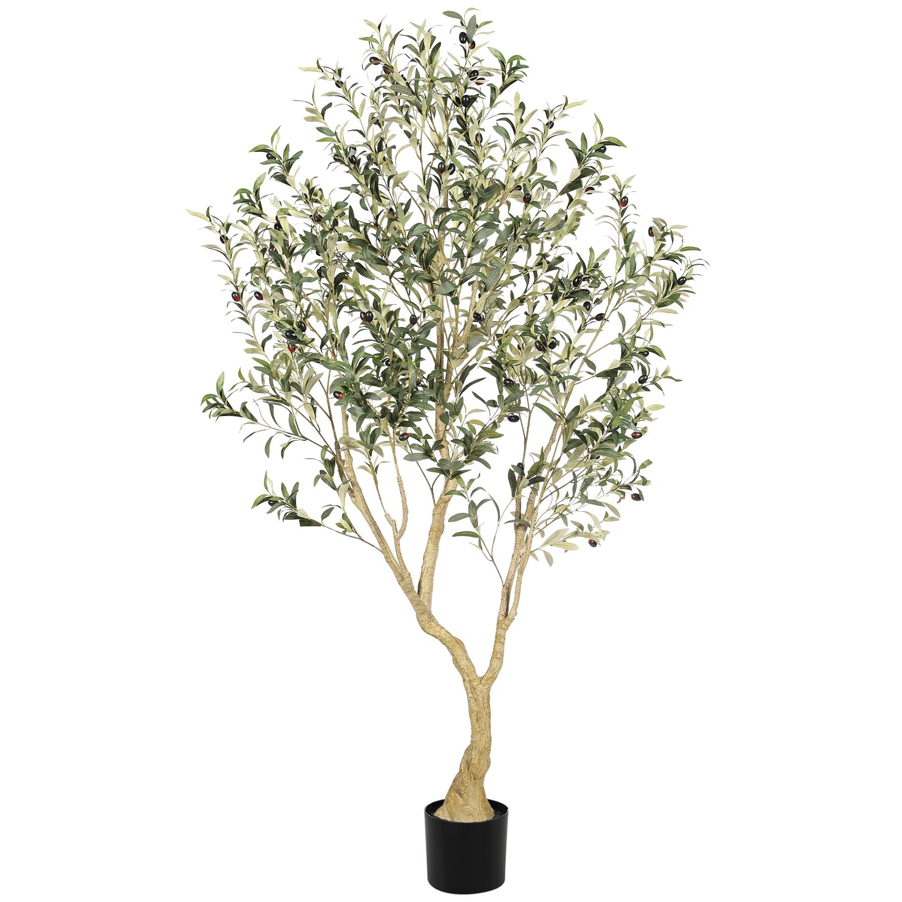 LYERSE Olive Tree 6ft front view shows lifelike branches for living rooms.