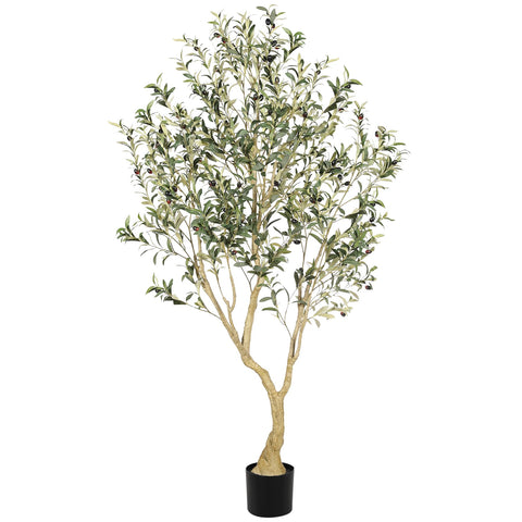 LYERSE Olive Tree 6ft front view shows lifelike branches for living rooms.