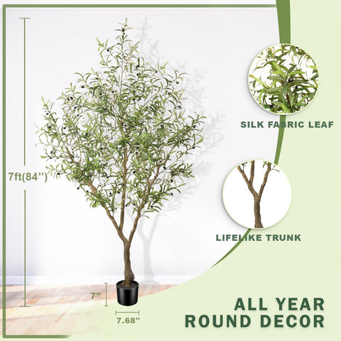 LYERSE olive tree 7ft detailed trunk and branches enhance realism.