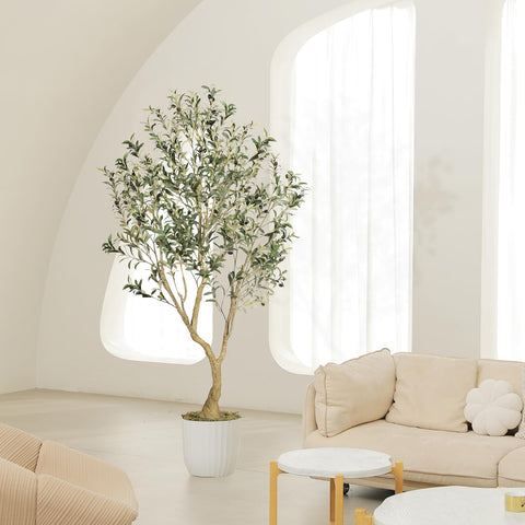 LYERSE Olive Tree living room display enhances natural ambiance.
