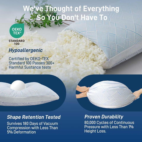 Lyralith king-size pillow set on bed creates a luxurious, supportive sleep setup.