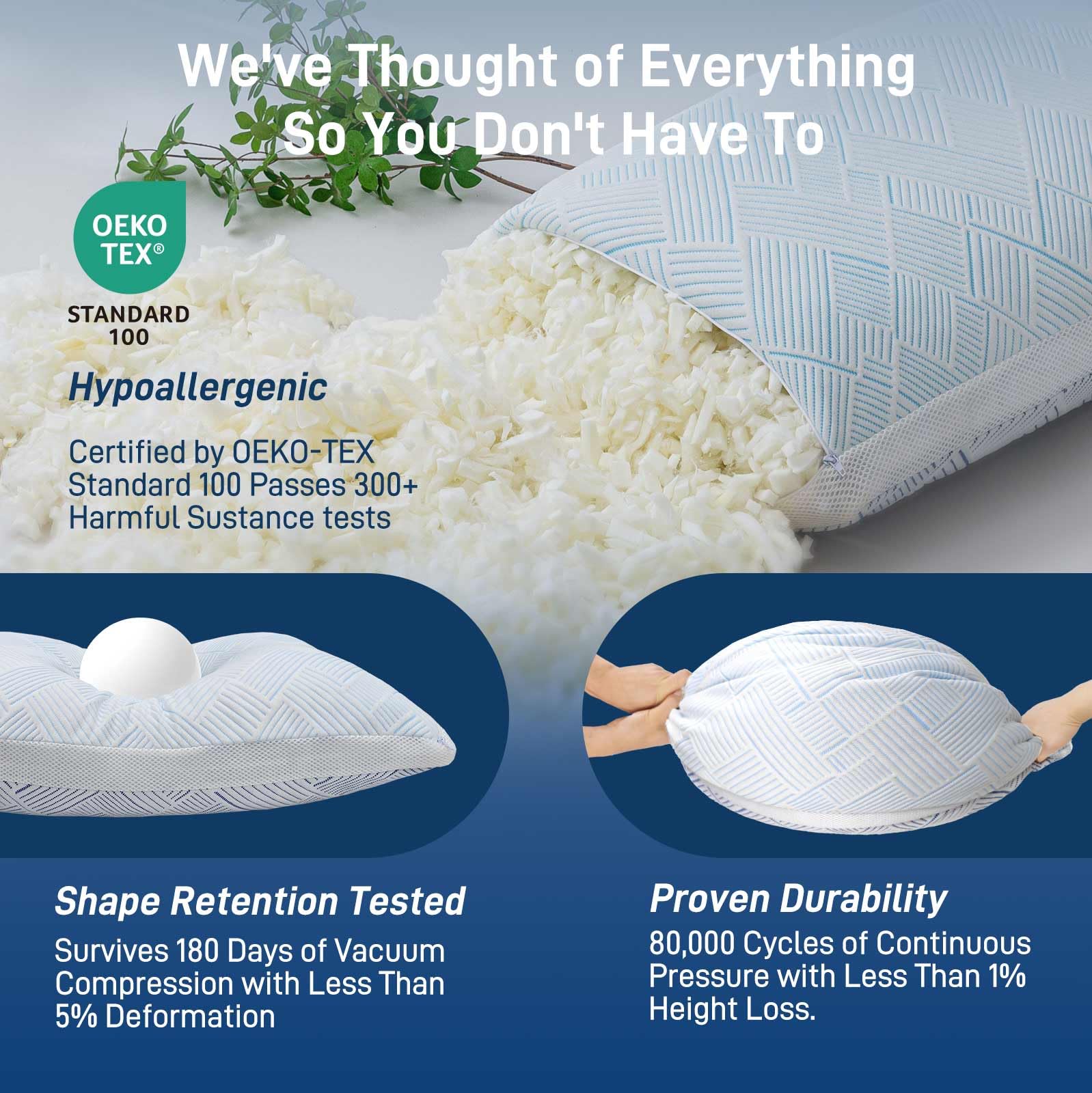 Removable outer pillowcase shown for easy washing