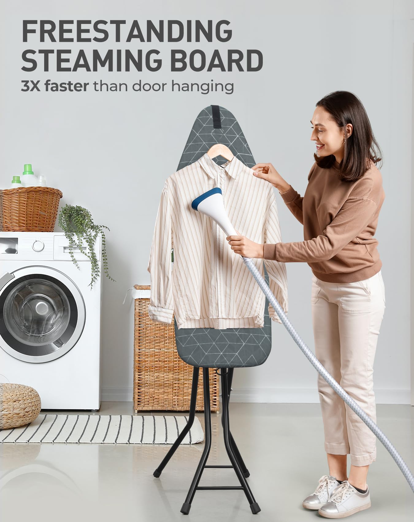 LyriFine sturdy X-frame ensures stable support during heavy fabrics.