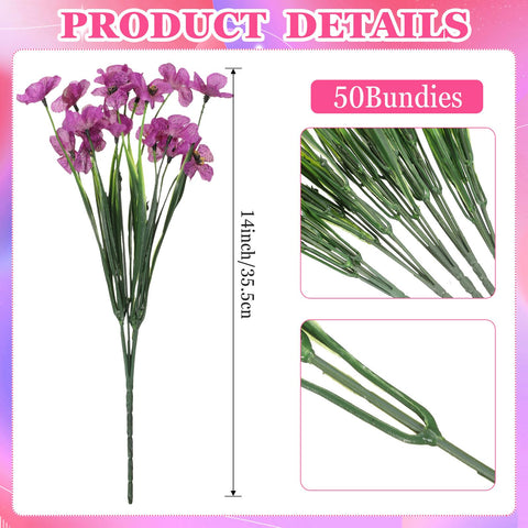 Lyrow bendable branches violet flowers 14x9 inches fit most vases