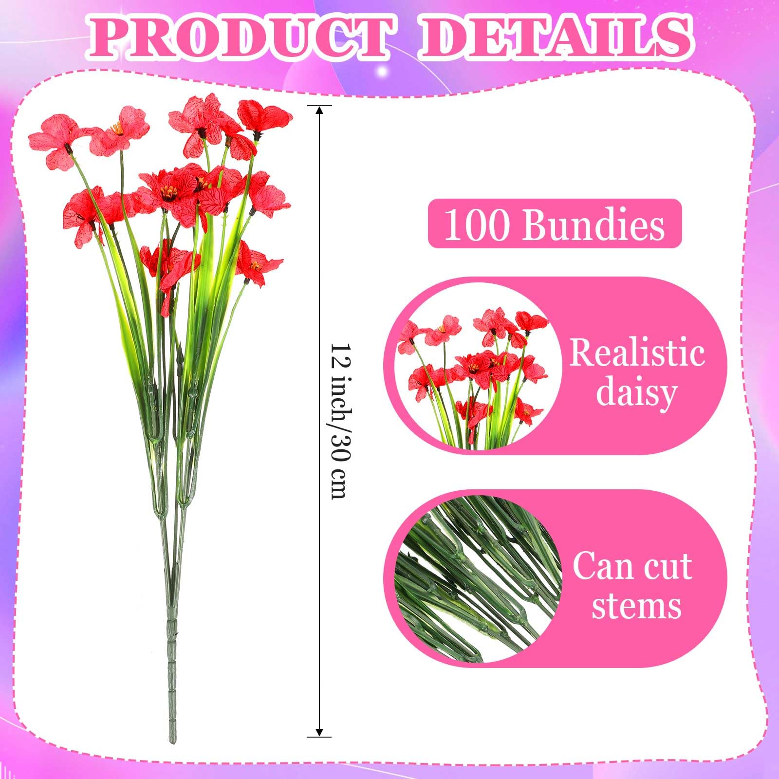 Lyrow faux violet flowers 14x9 inch bundle for versatile arrangements