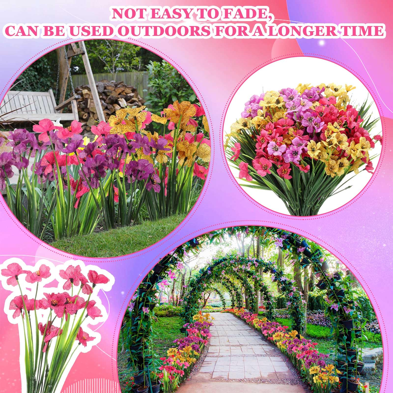 Lyrow UV-resistant artificial violets retain color in sunlight for outdoor spaces