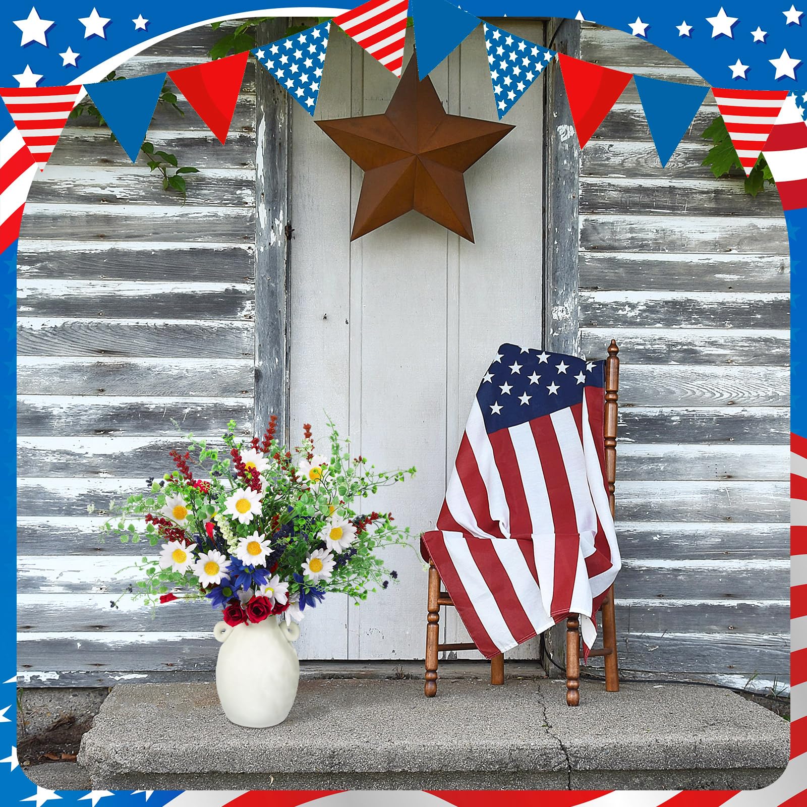 Lyrow wilt-free patriotic flowers for year-round displays.