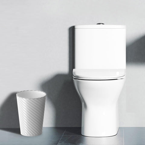 Lysam compact round trash can side view; sturdy construction for daily use.
