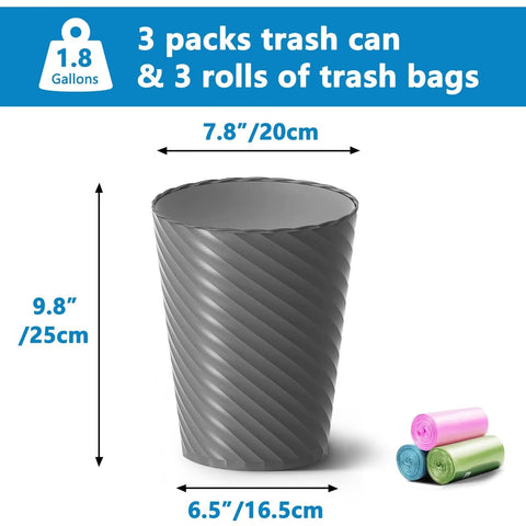 Lysam trash can with three included bag rolls for convenience